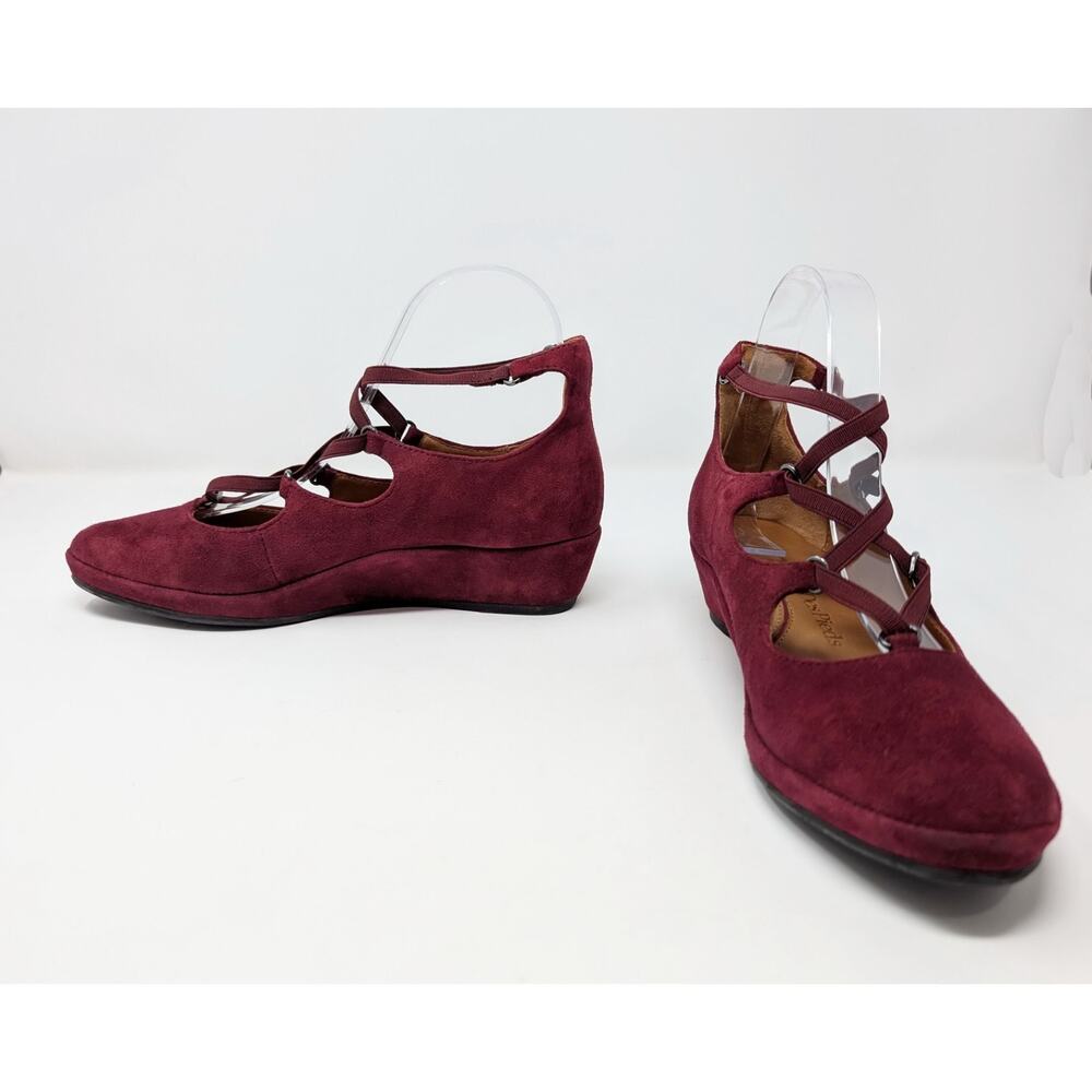 L'Amour Des Pieds Shoes Burgundy Suede Lace Up Benham Heels Women's Size 7 - Picture 5 of 11